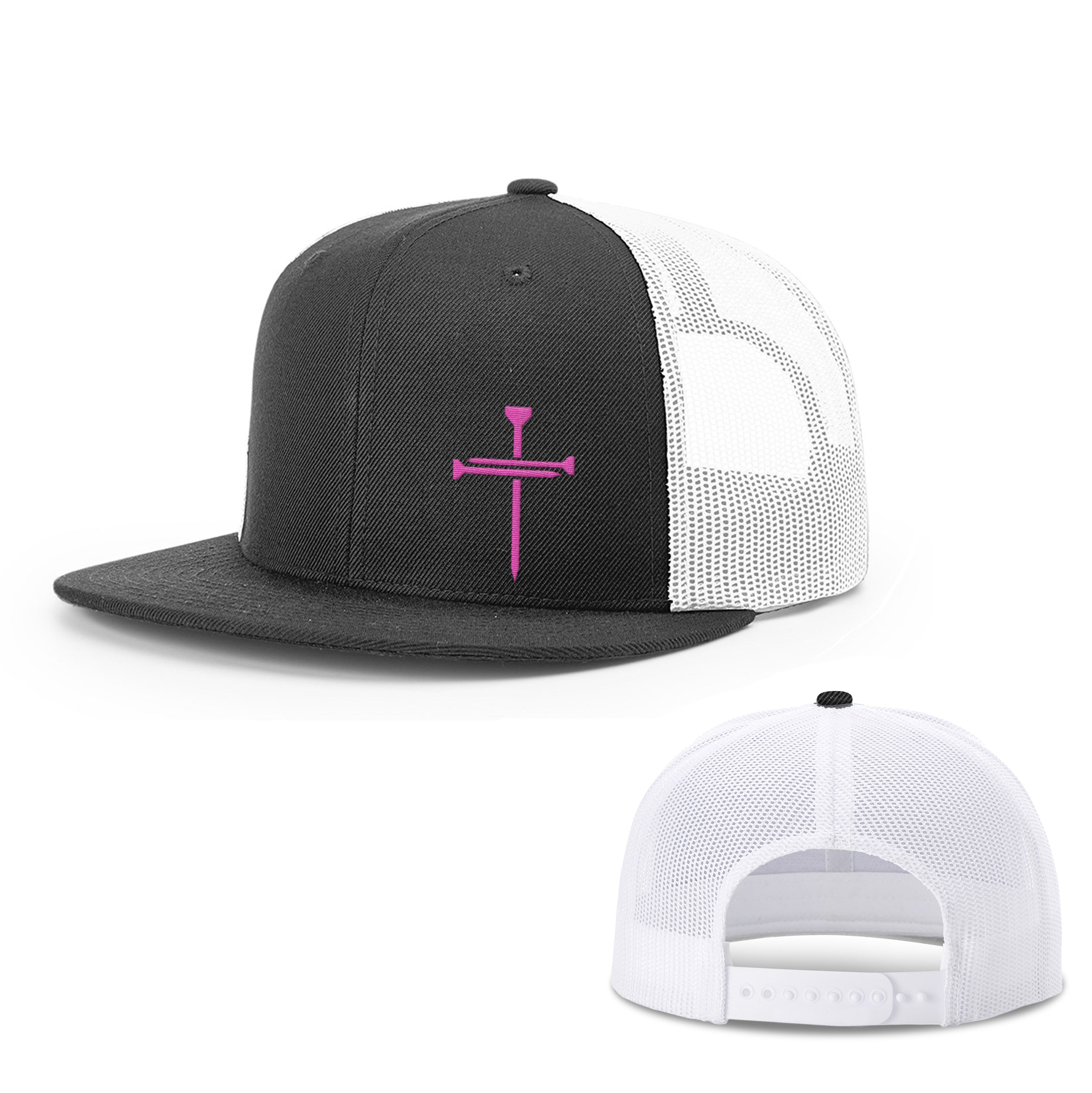 Breast Cancer Awareness Nail Cross Lower Left Hat