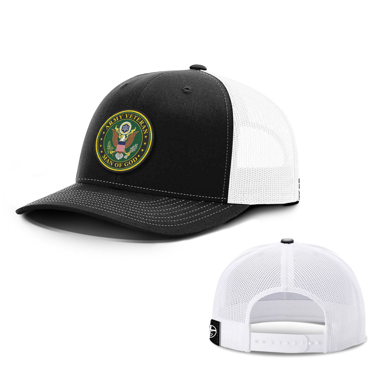 Army Veteran -Man Of God Patch Hats