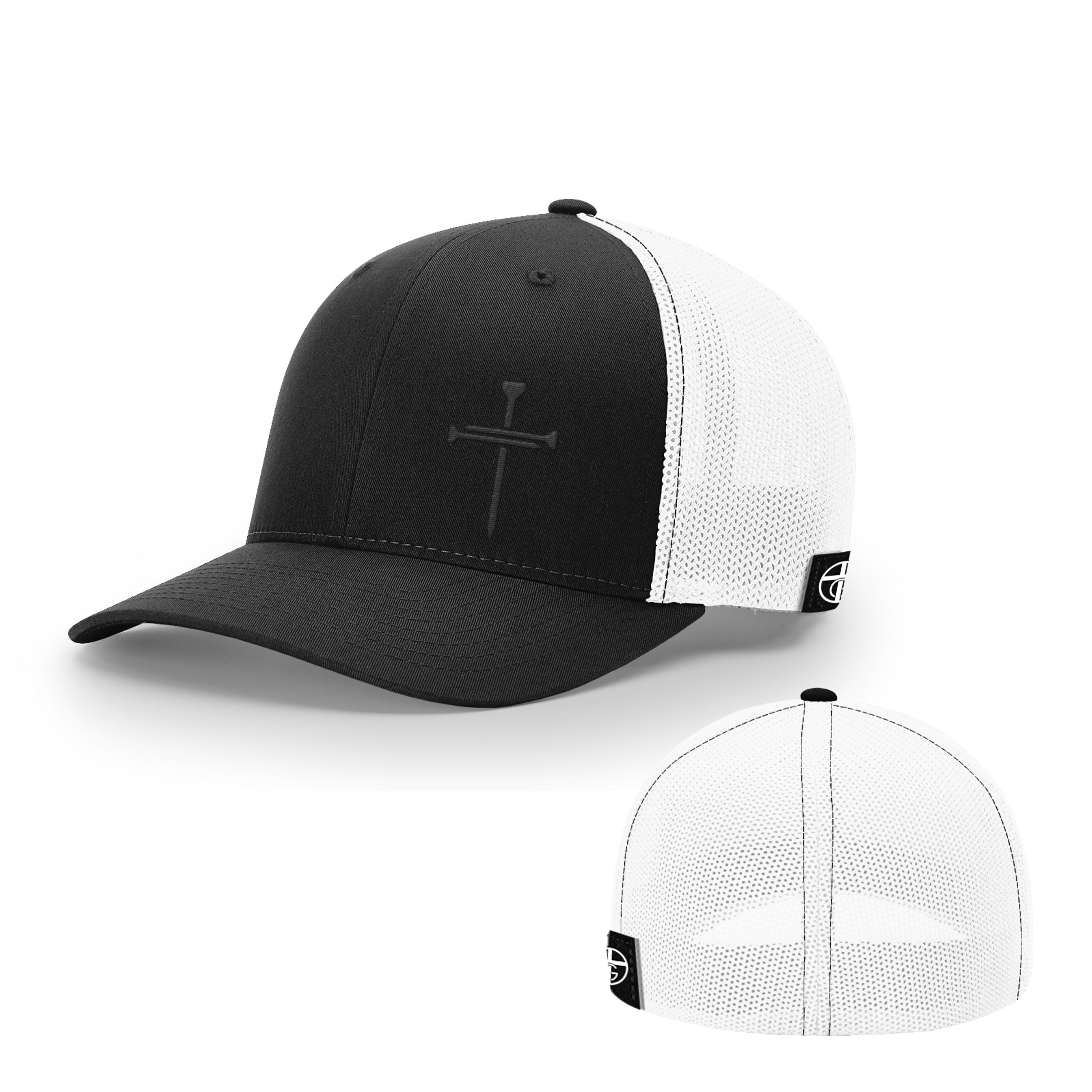 Nail Cross Lower Left Blackout Version Hats