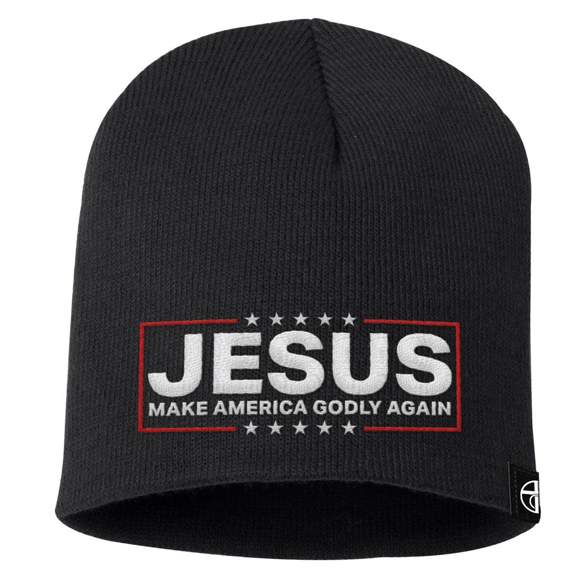 Jesus Make America Godly Again Beanies - Our True God