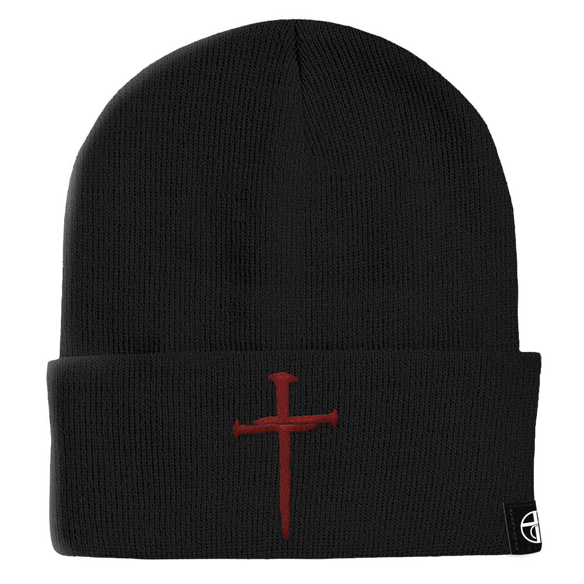 Nail Cross Maroon Beanies - Our True God