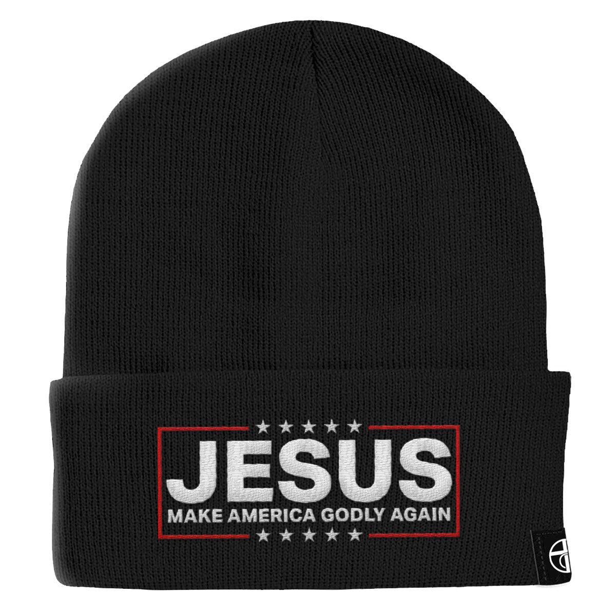 Jesus Make America Godly Again Beanies - Our True God