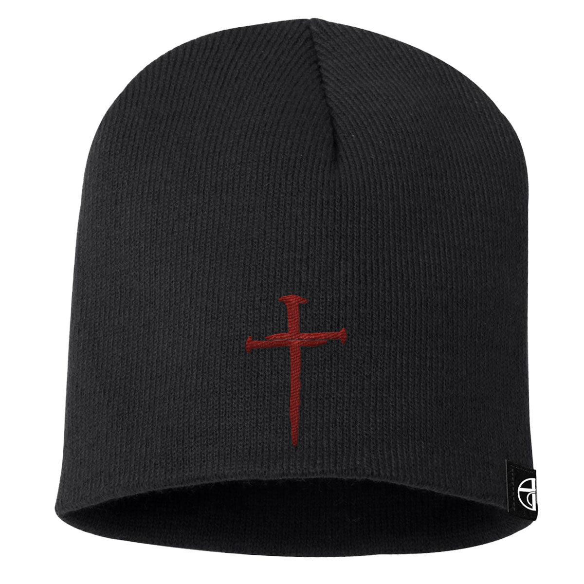 Nail Cross Maroon Beanies - Our True God