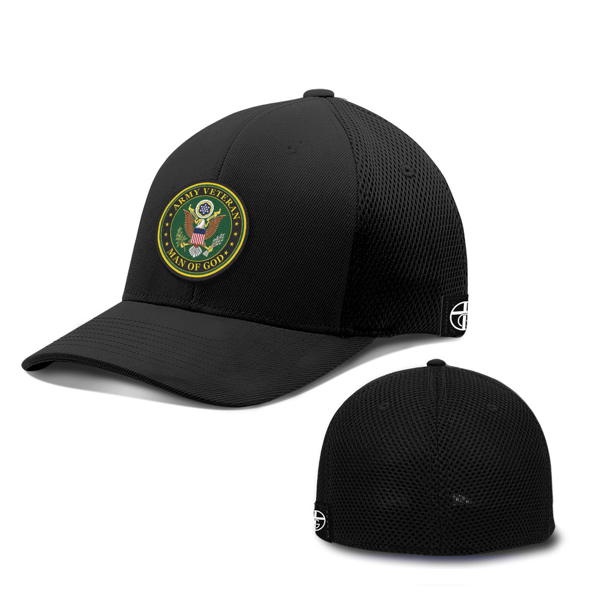 Army Veteran -Man Of God Patch Hats