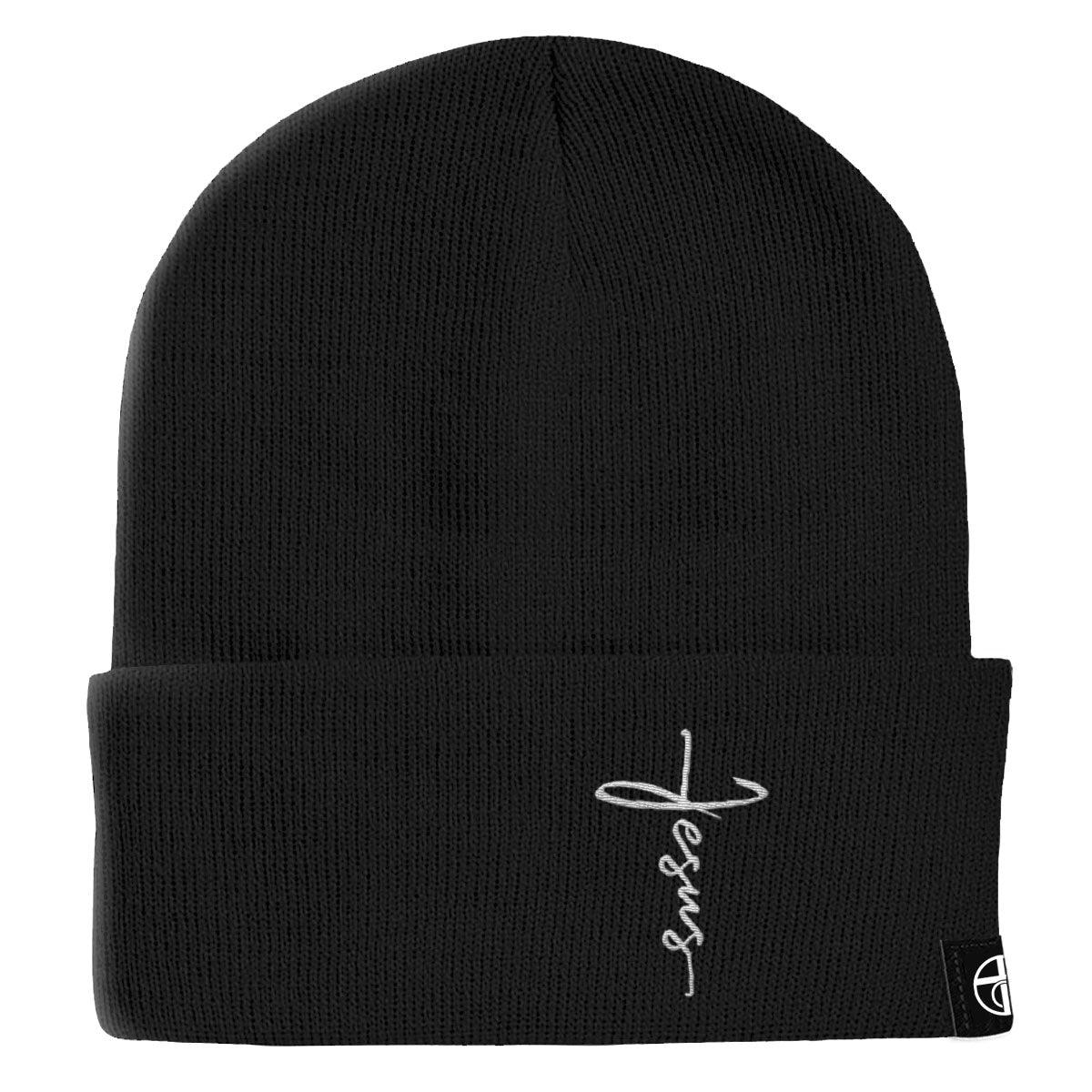 Jesus Cross Lower Left Beanies - Our True God