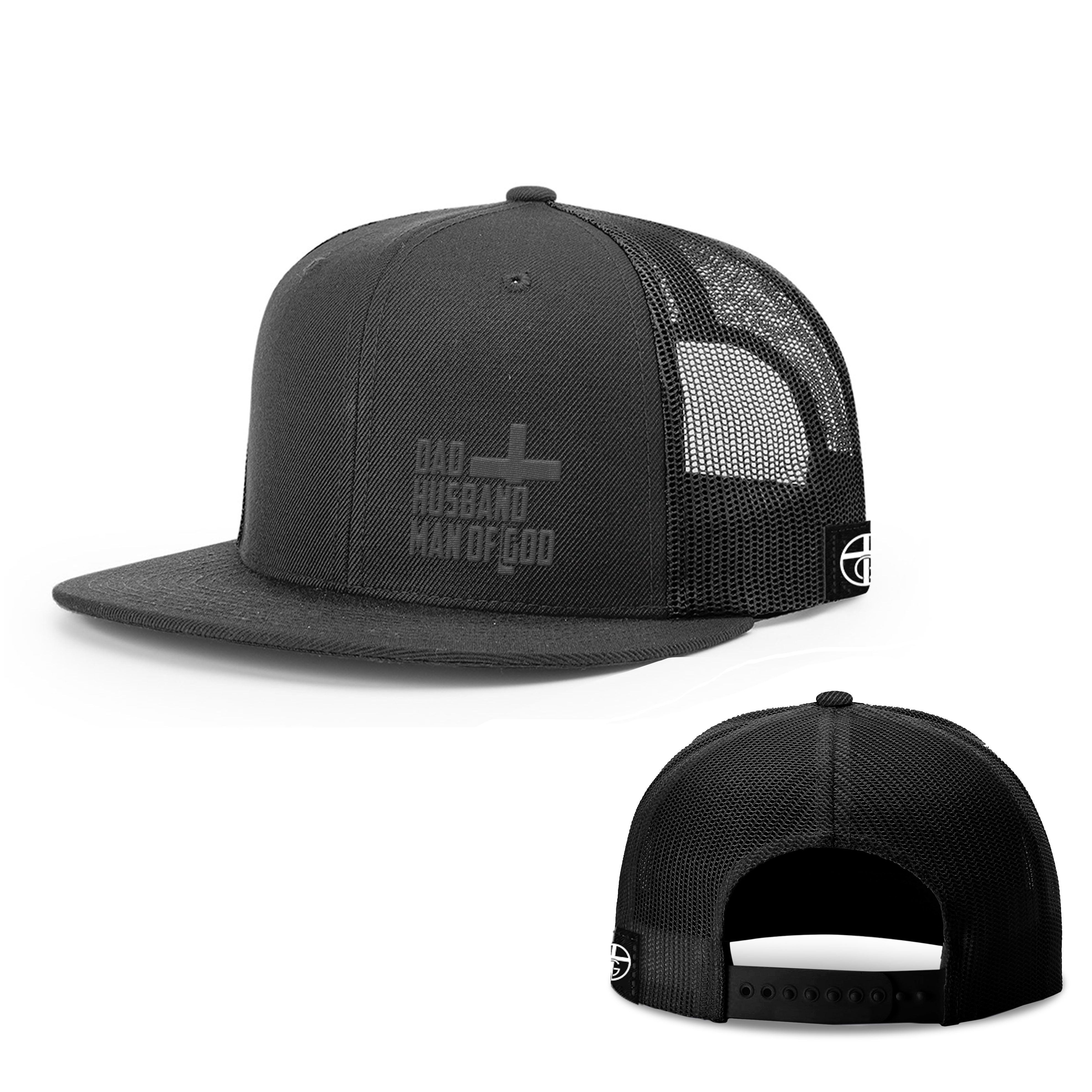 Dad, Husband, Man of God Blackout Version Hats