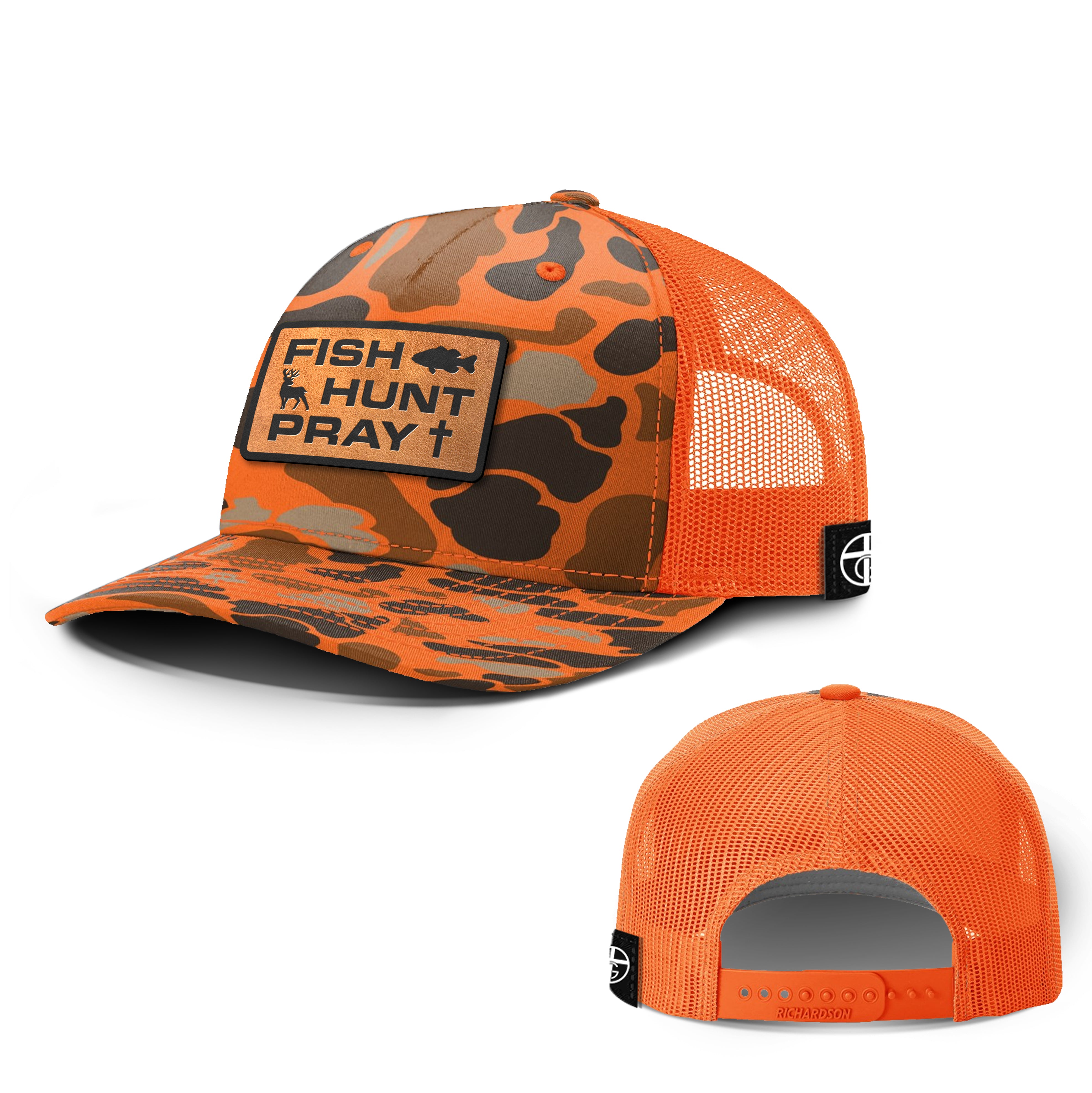 Fish Hunt Pray Hunting Patch Hats