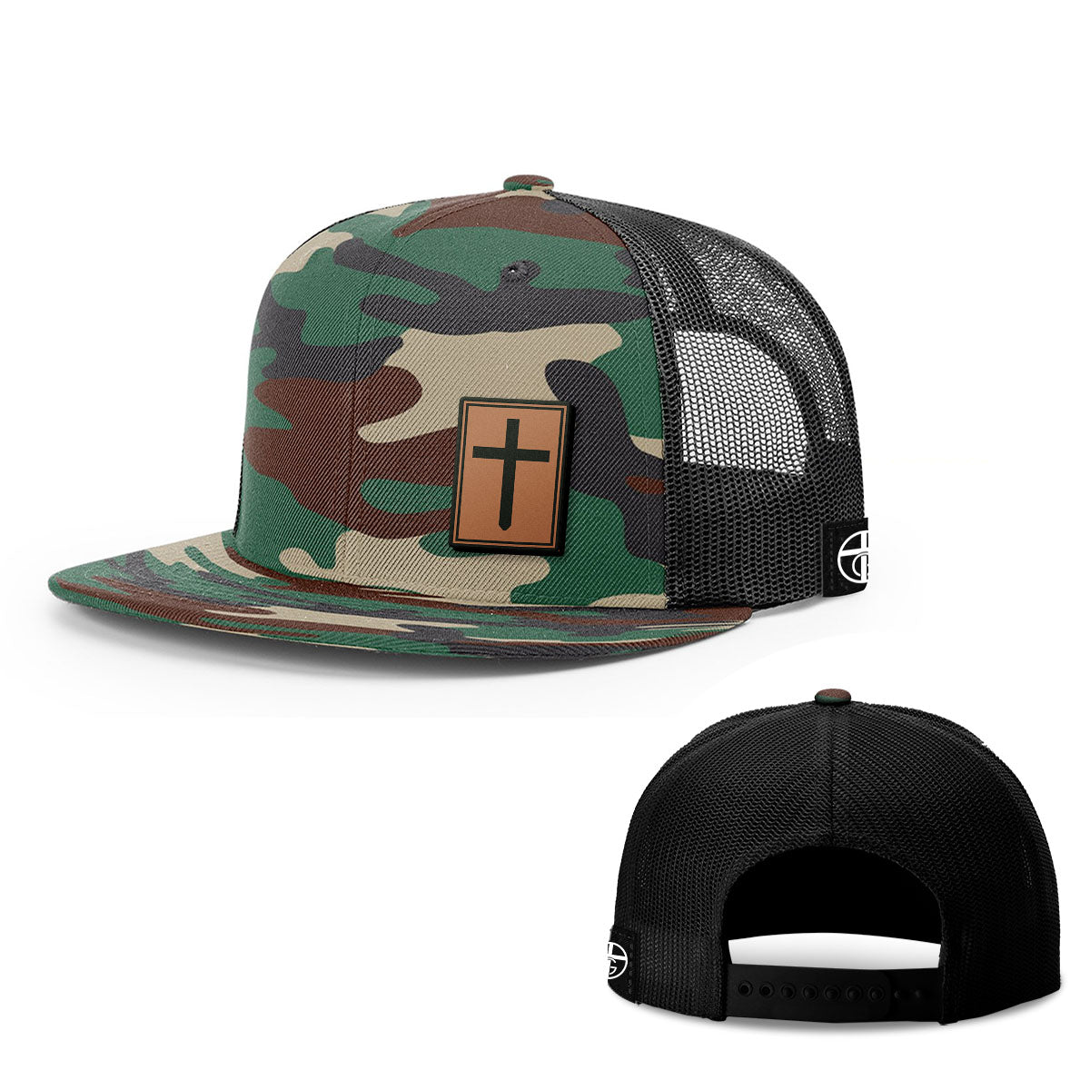 Cross Leather Patch Hats