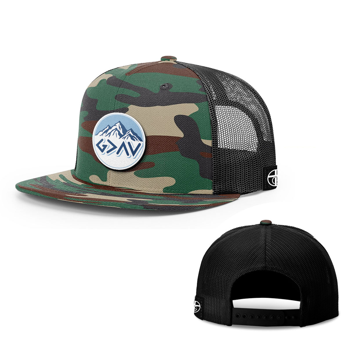 God Is Greater Than The Highs And Lows Mountain Circle Patch Hats