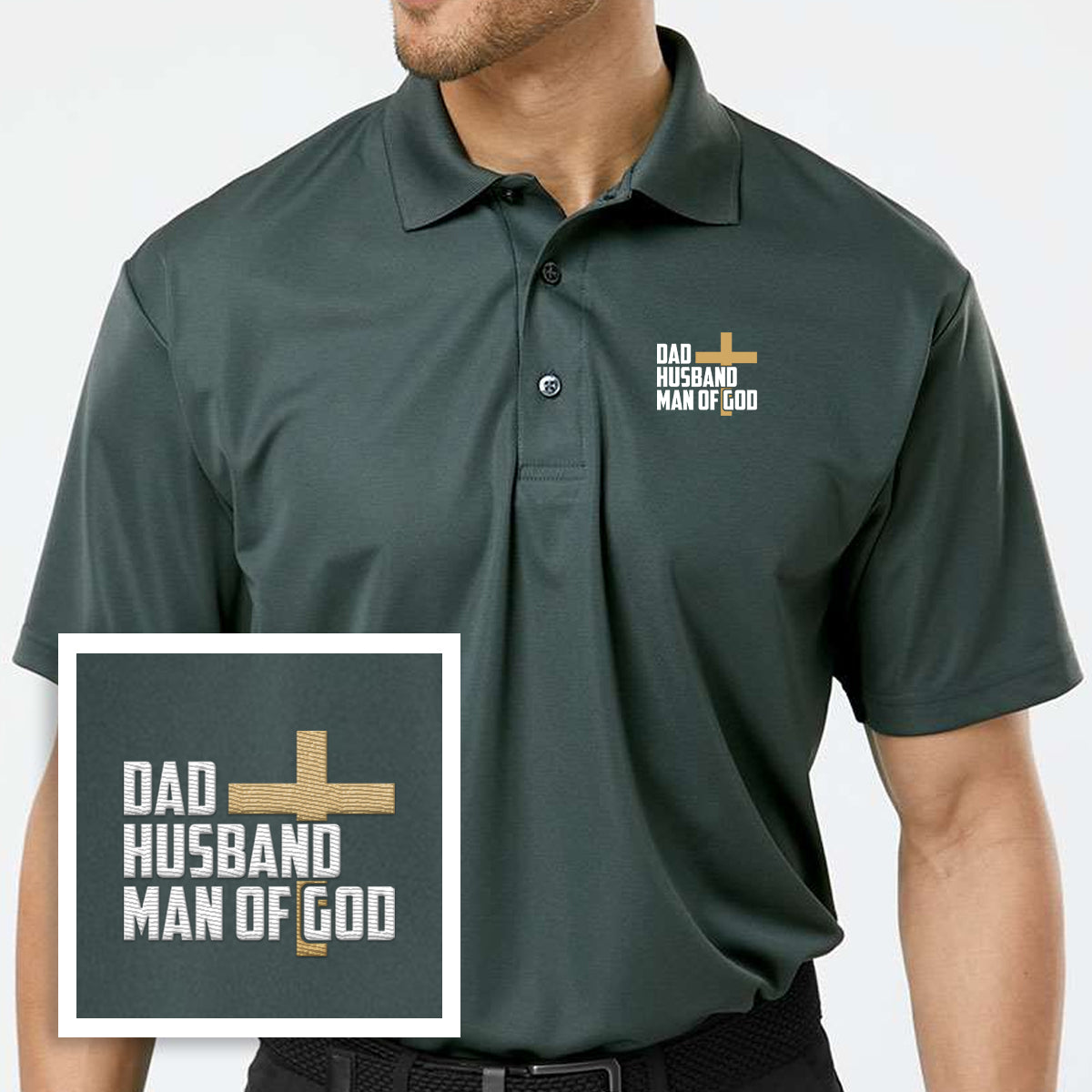 Dad, Husband, Man of God Performance Polo Shirt