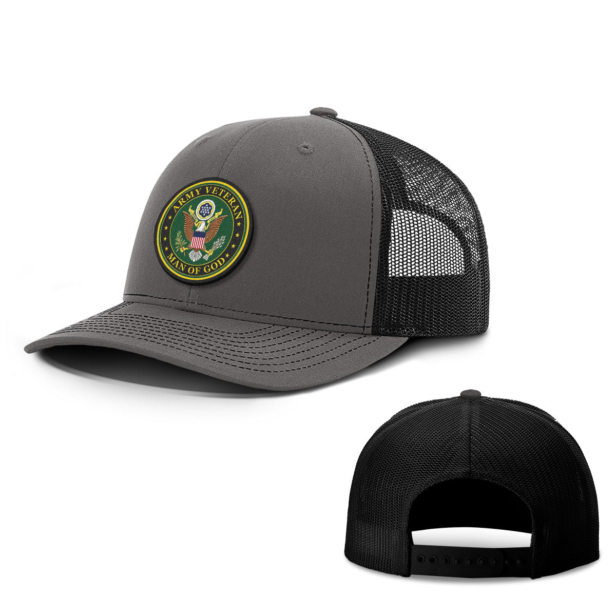 Army Veteran -Man Of God Patch Hats