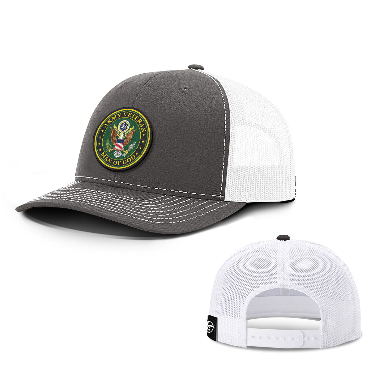 Army Veteran -Man Of God Patch Hats