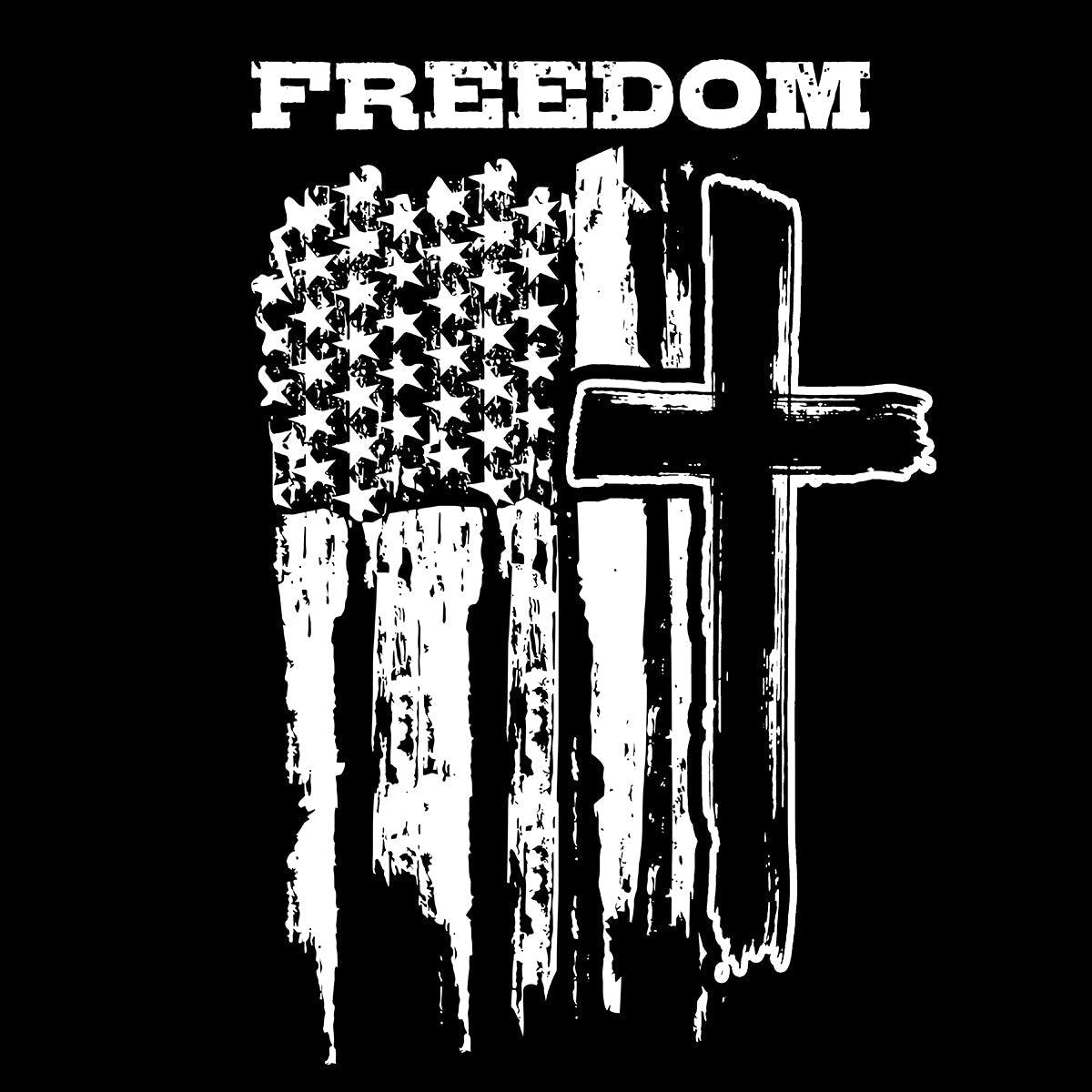 Freedom Cross Vertical Flag Long Sleeve T-Shirt - Our True God