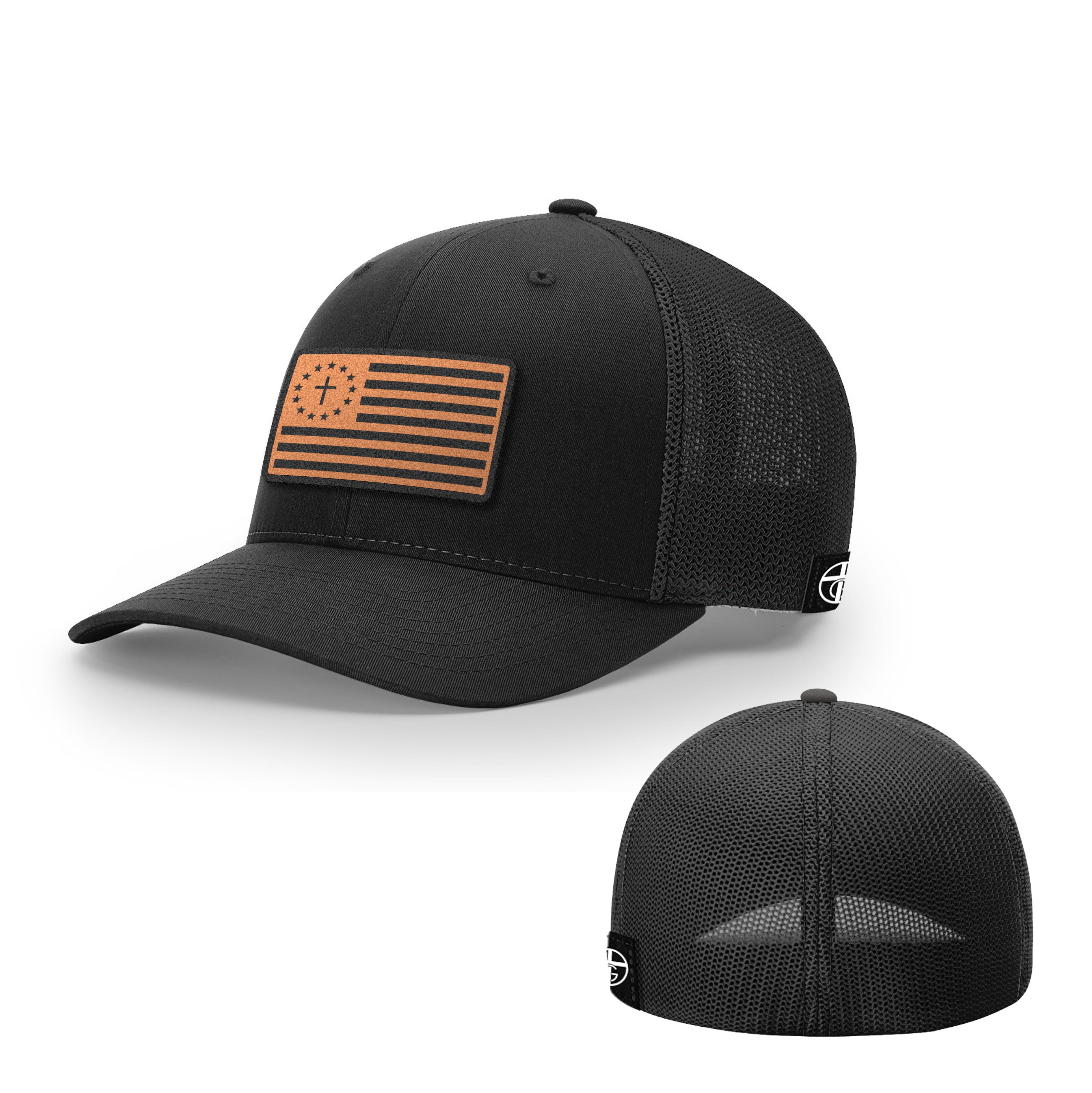 One Nation Under God Leather Patch Hats