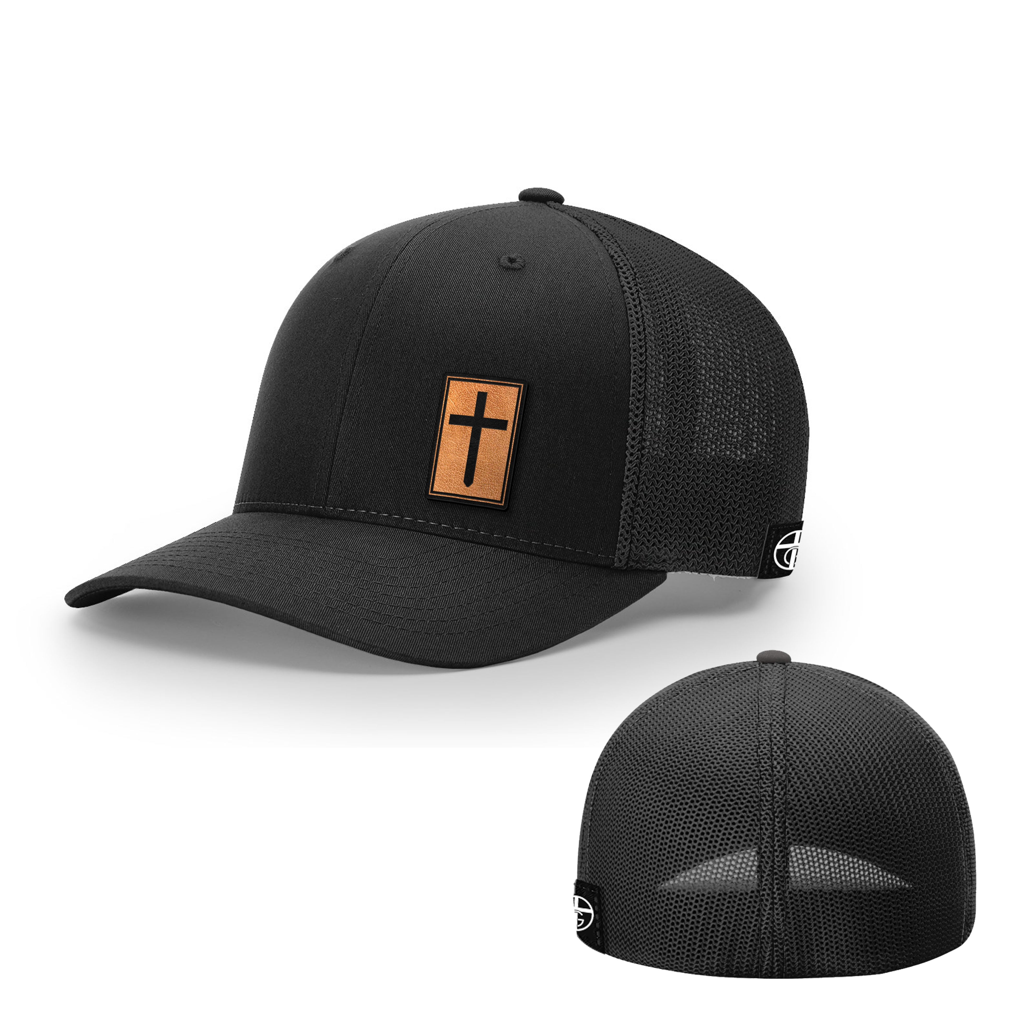 Cross Leather Patch Hats