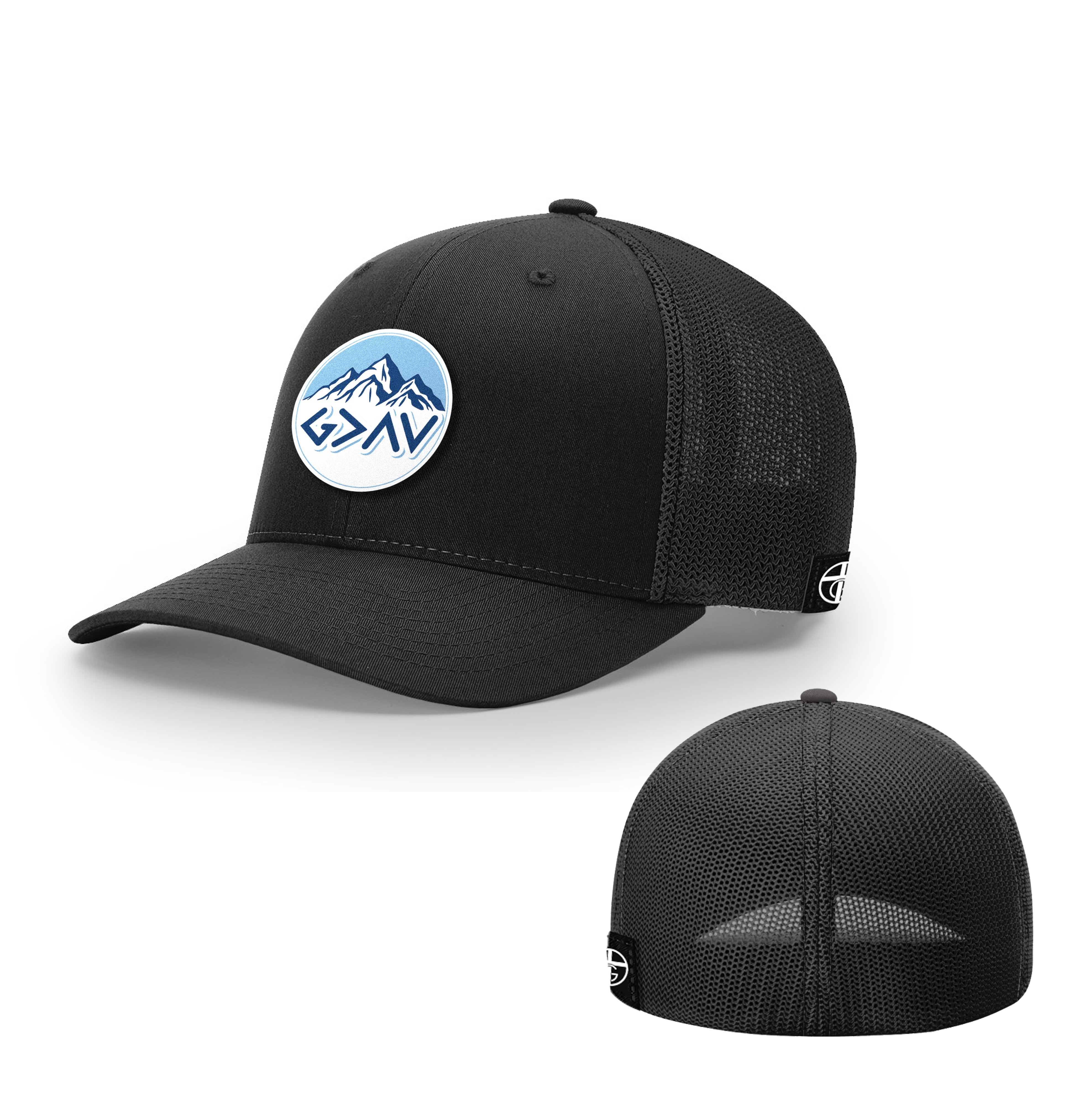 God Is Greater Than The Highs And Lows Mountain Circle Patch Hats