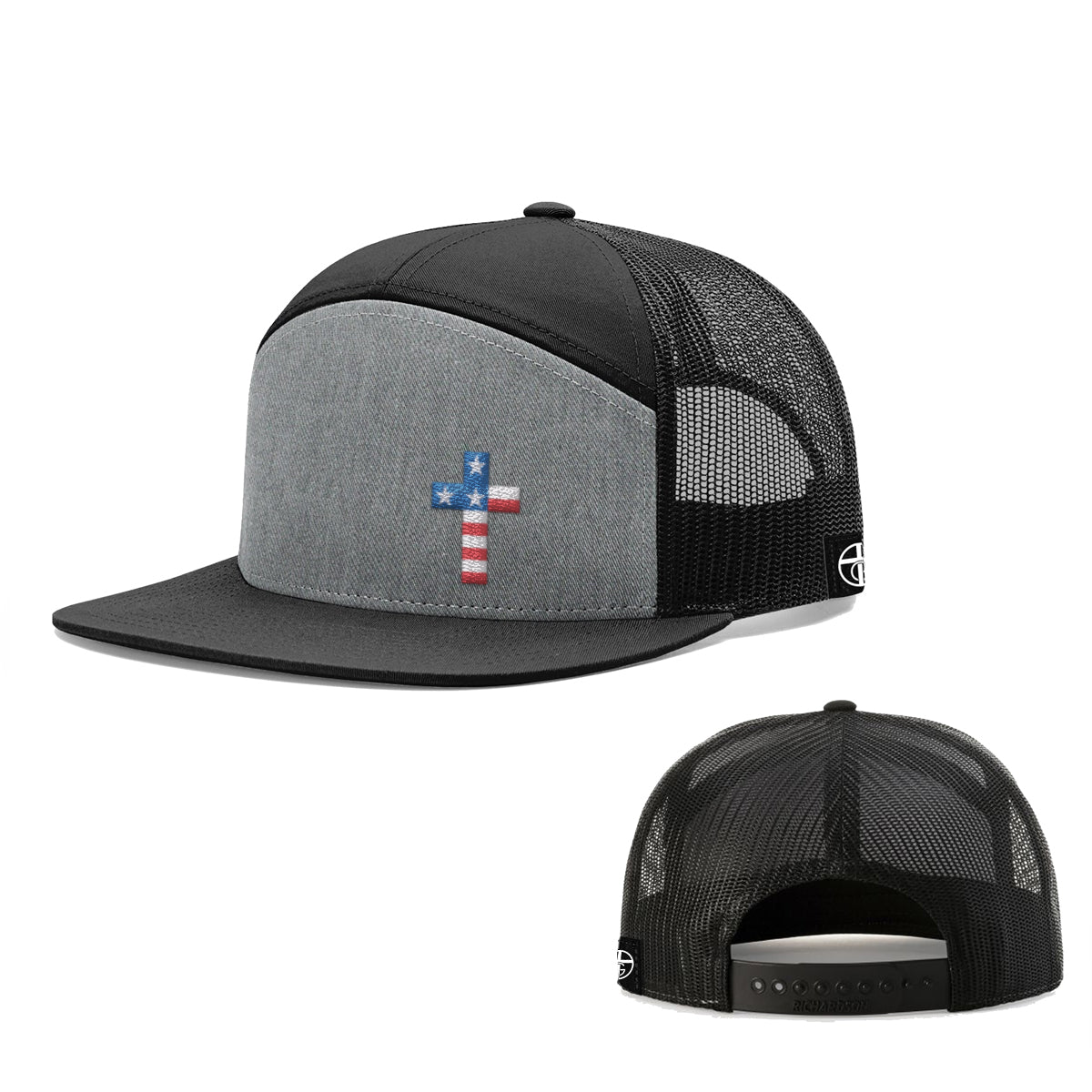 USA Flag Cross 7 Panel Hats