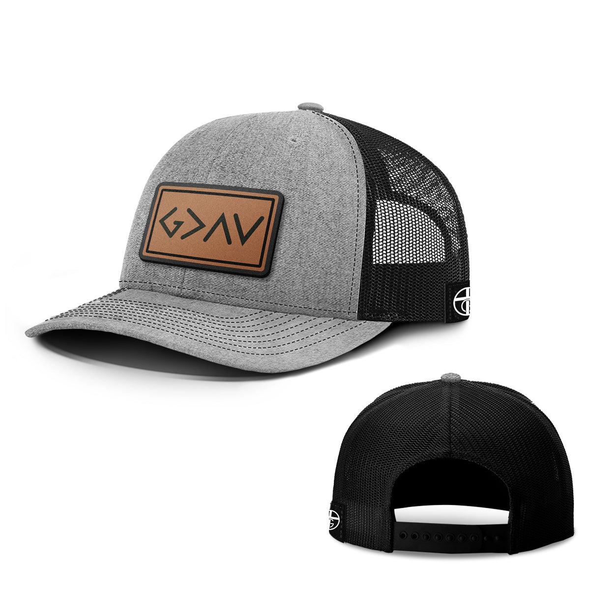 God is Greater Than High and Lows Leather Patch Hats - Our True God