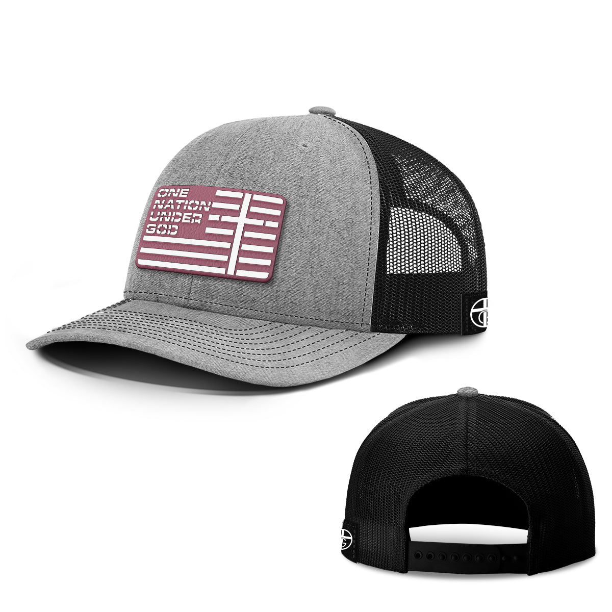 One Nation Under God Flag Pink PVC Patch Hats