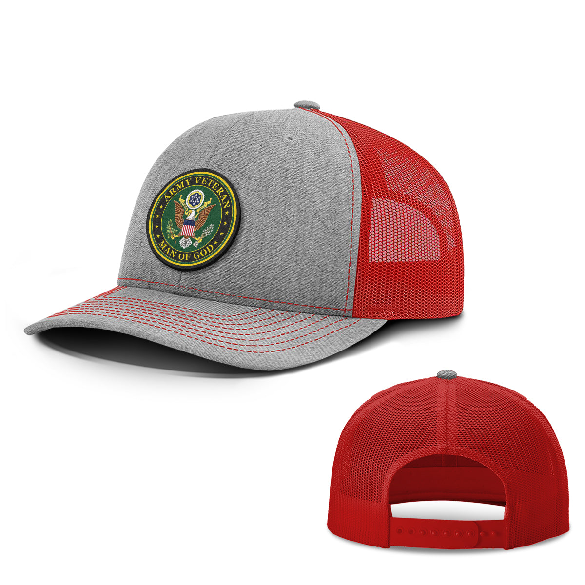 Army Veteran -Man Of God Patch Hats