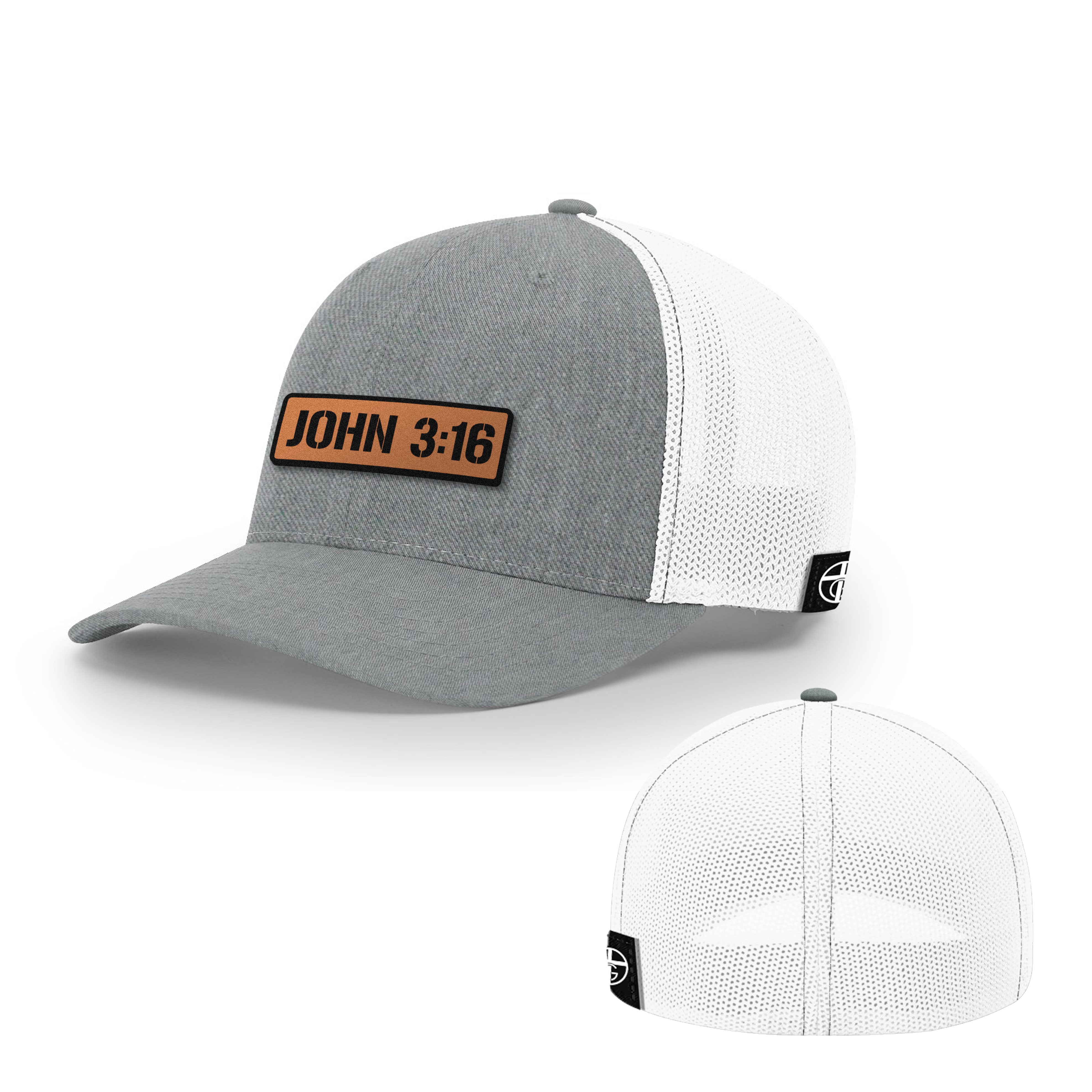 John 3:16 Leather Patch Hats