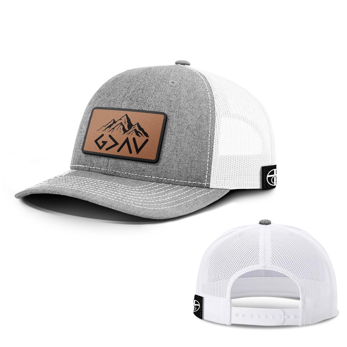 God Is Greater Than The Highs And Lows Mountain Leather Patch Hats - Our True God