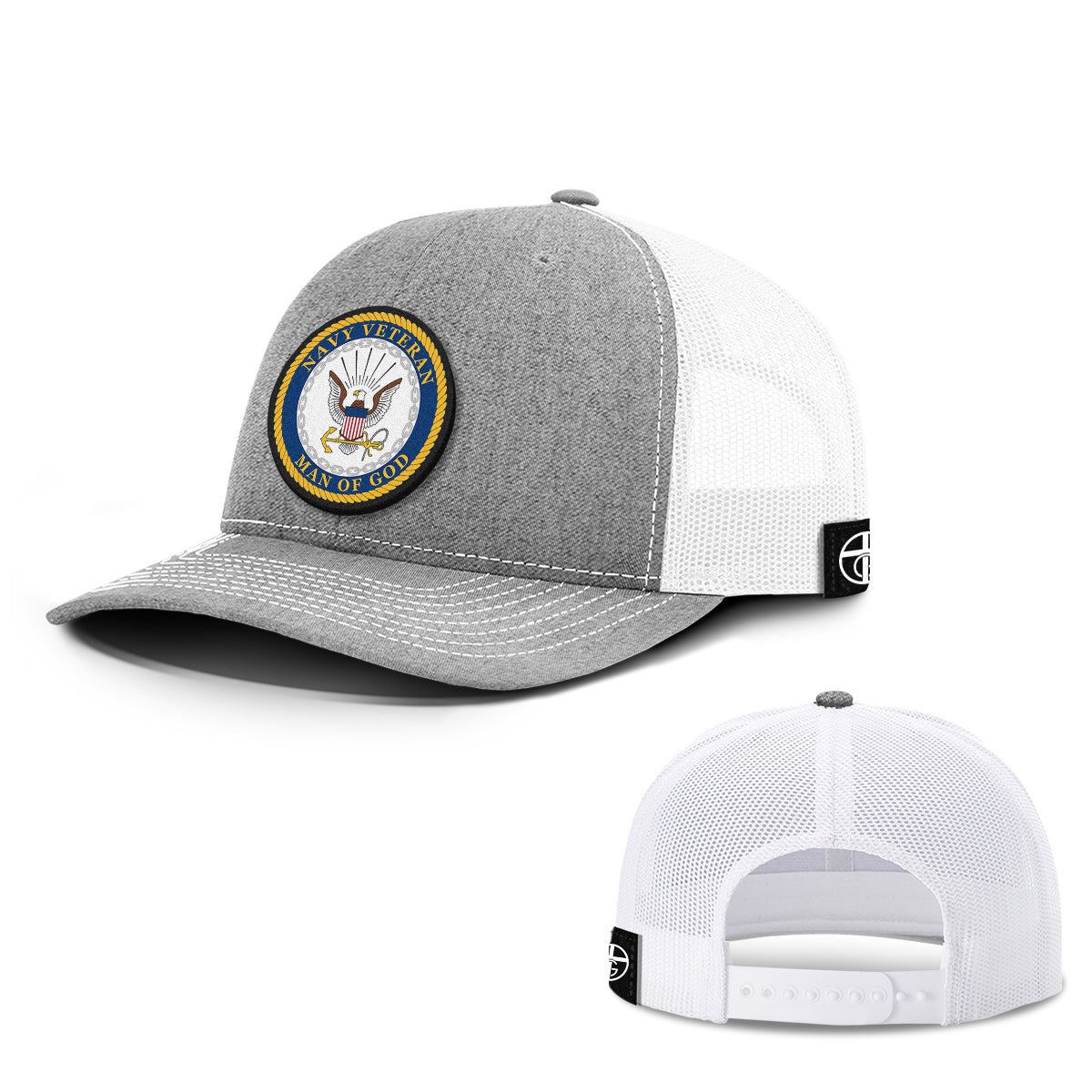 Navy Veteran -Man Of God Patch Hats