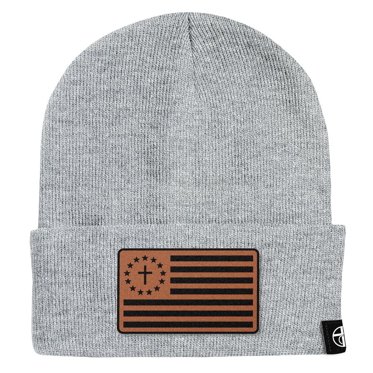 One Nation Under God Leather Patch Beanies - Our True God