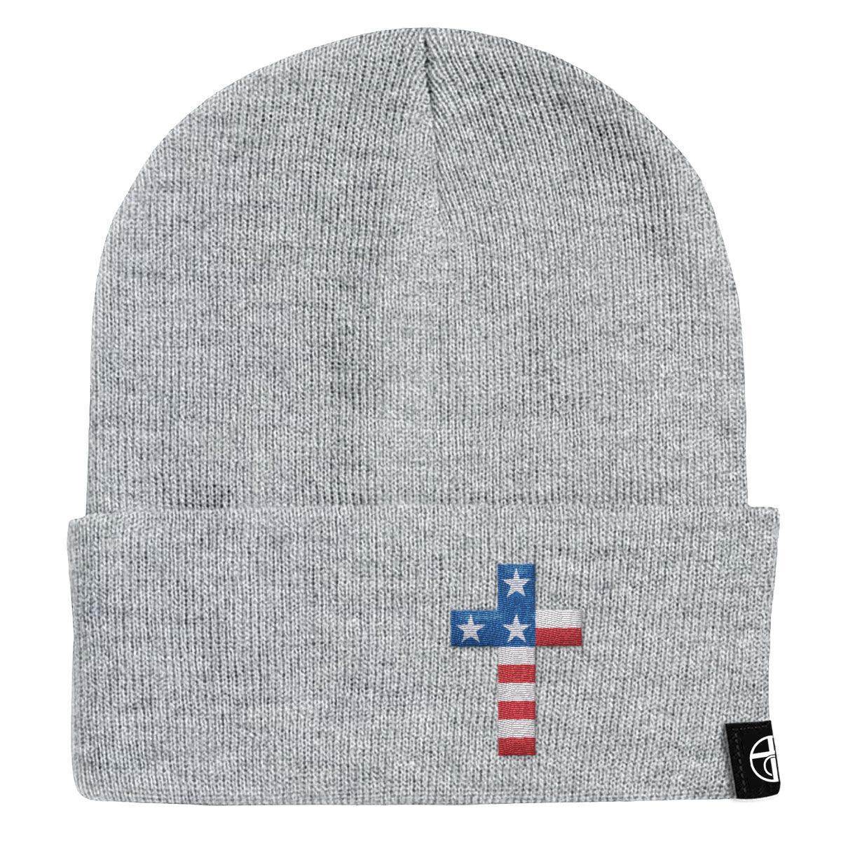 USA Flag Cross Beanies - Our True God