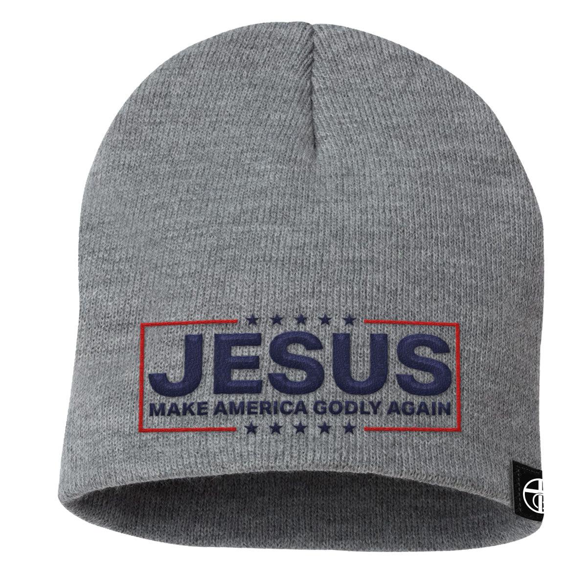 Jesus Make America Godly Again Beanies - Our True God