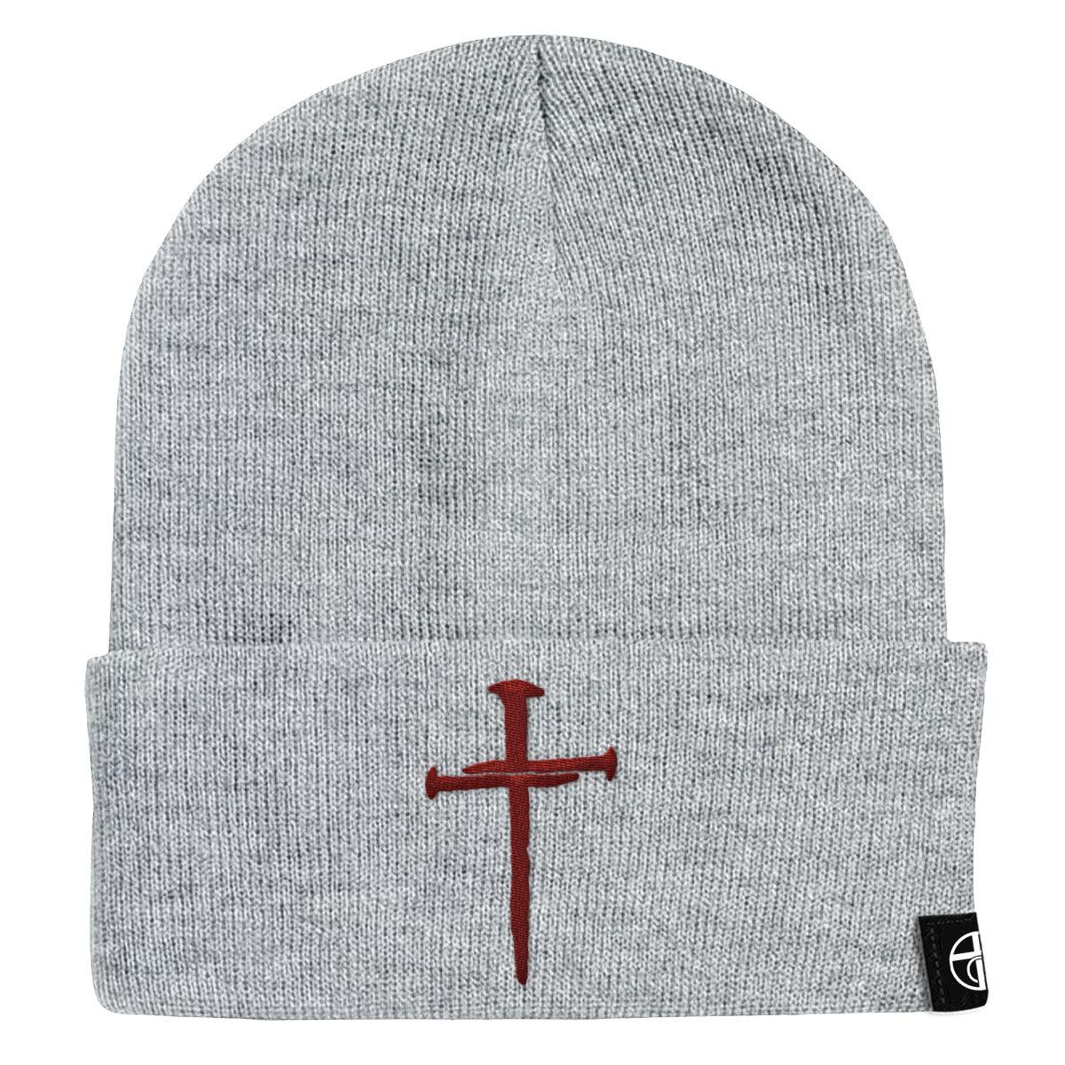 Nail Cross Maroon Beanies - Our True God