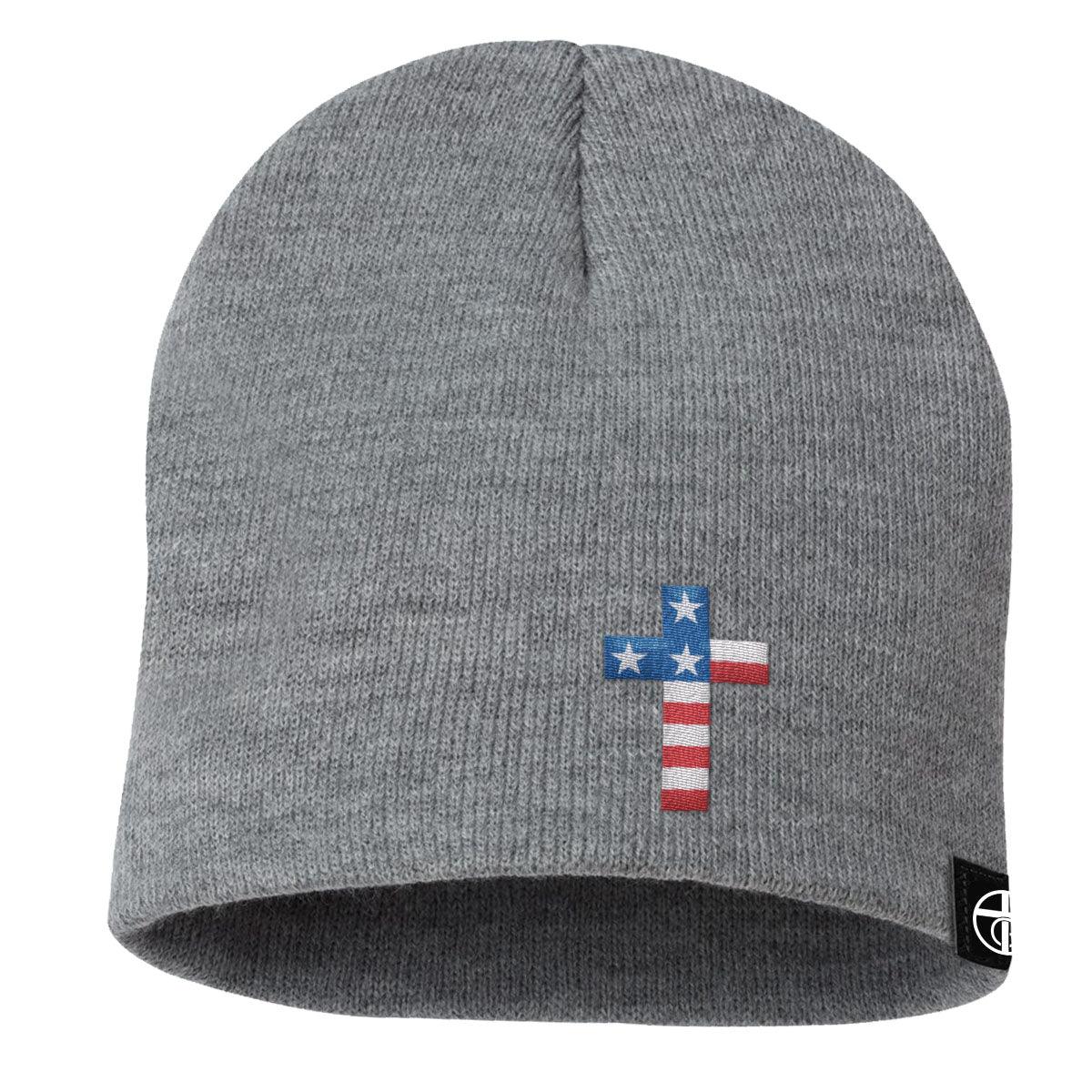 USA Flag Cross Beanies - Our True God