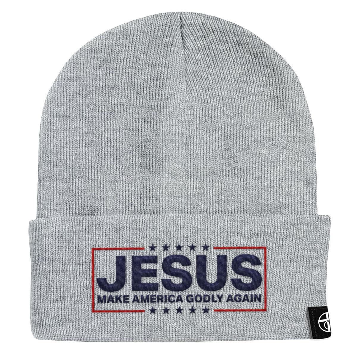 Jesus Make America Godly Again Beanies - Our True God