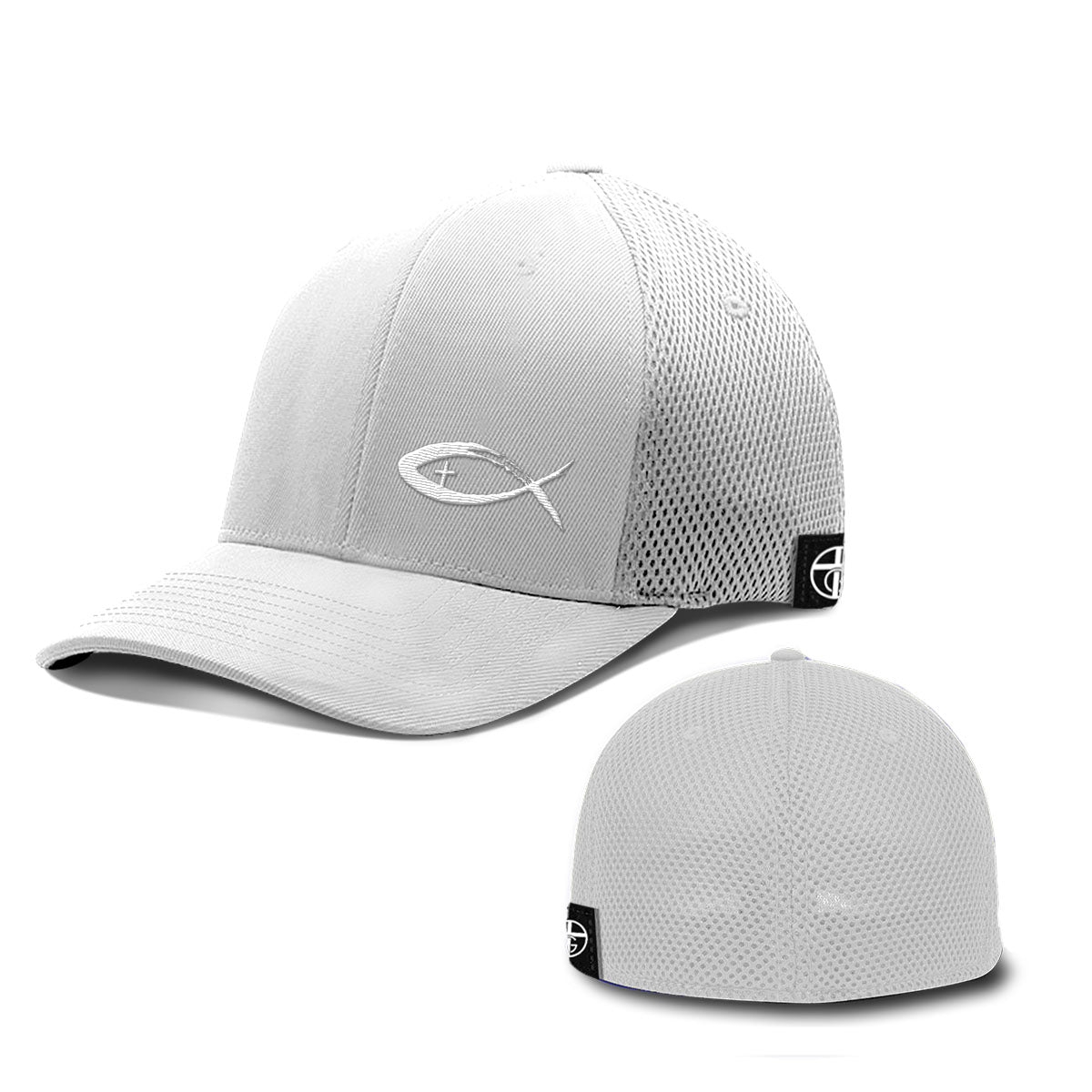 Jesus Fish V2 Lower Left Whiteout Version Hat