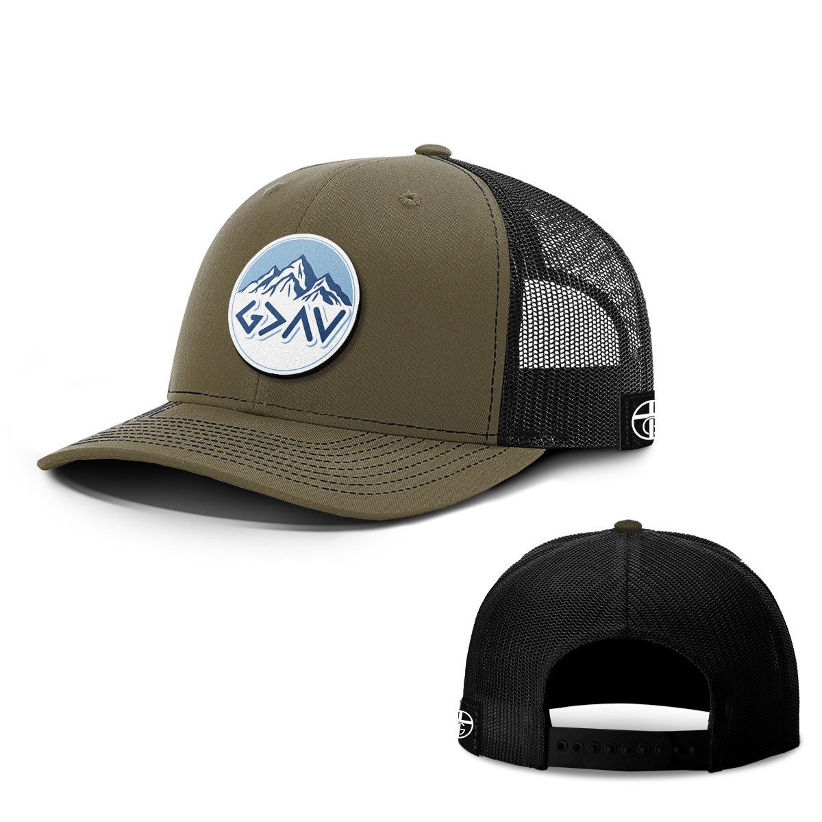 God Is Greater Than The Highs And Lows Mountain Circle Patch Hats