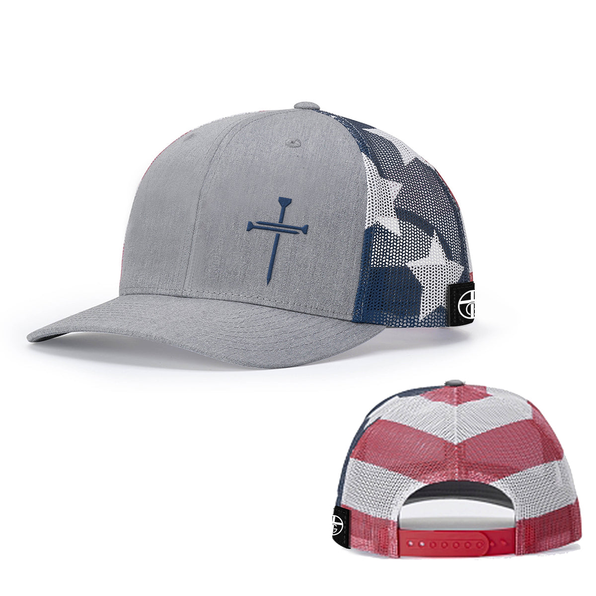 Nail Cross Lower Left Patriotic Hats