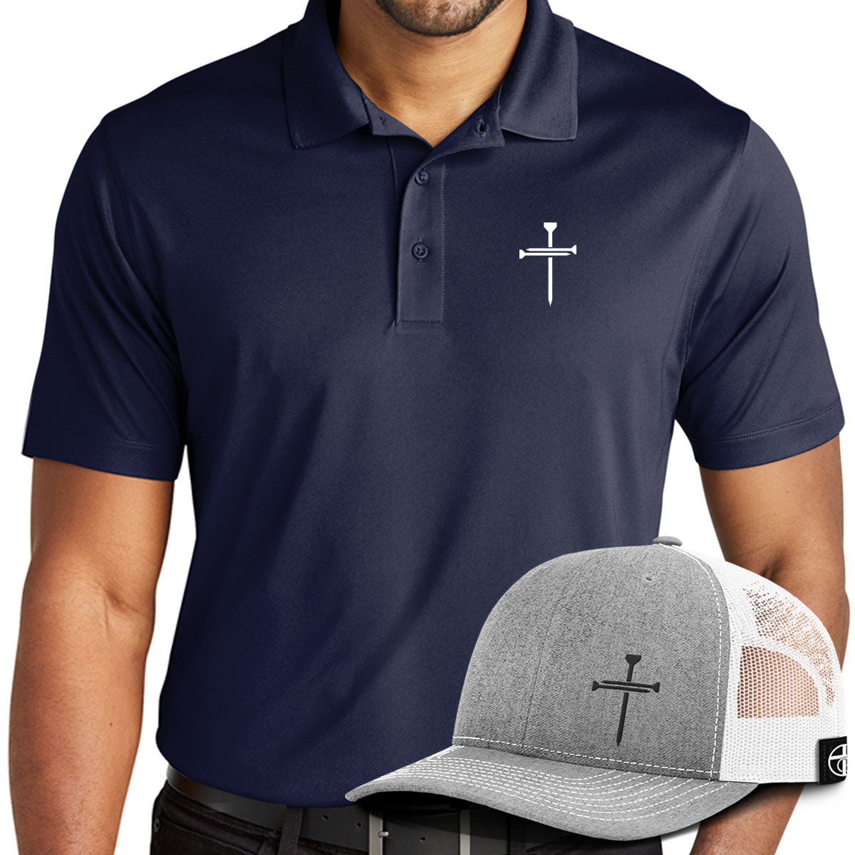 3 Nail Cross Performance Polo + Hat Bundle