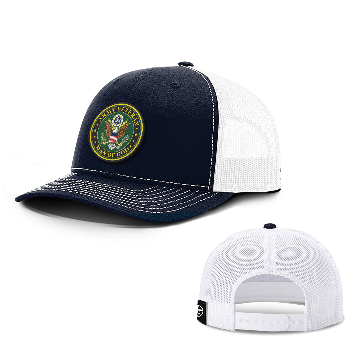 Army Veteran -Man Of God Patch Hats