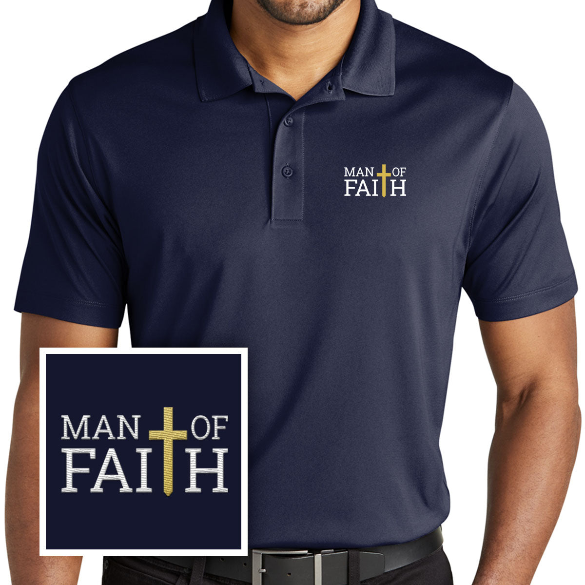 Man Of Faith Performance Polo Shirt