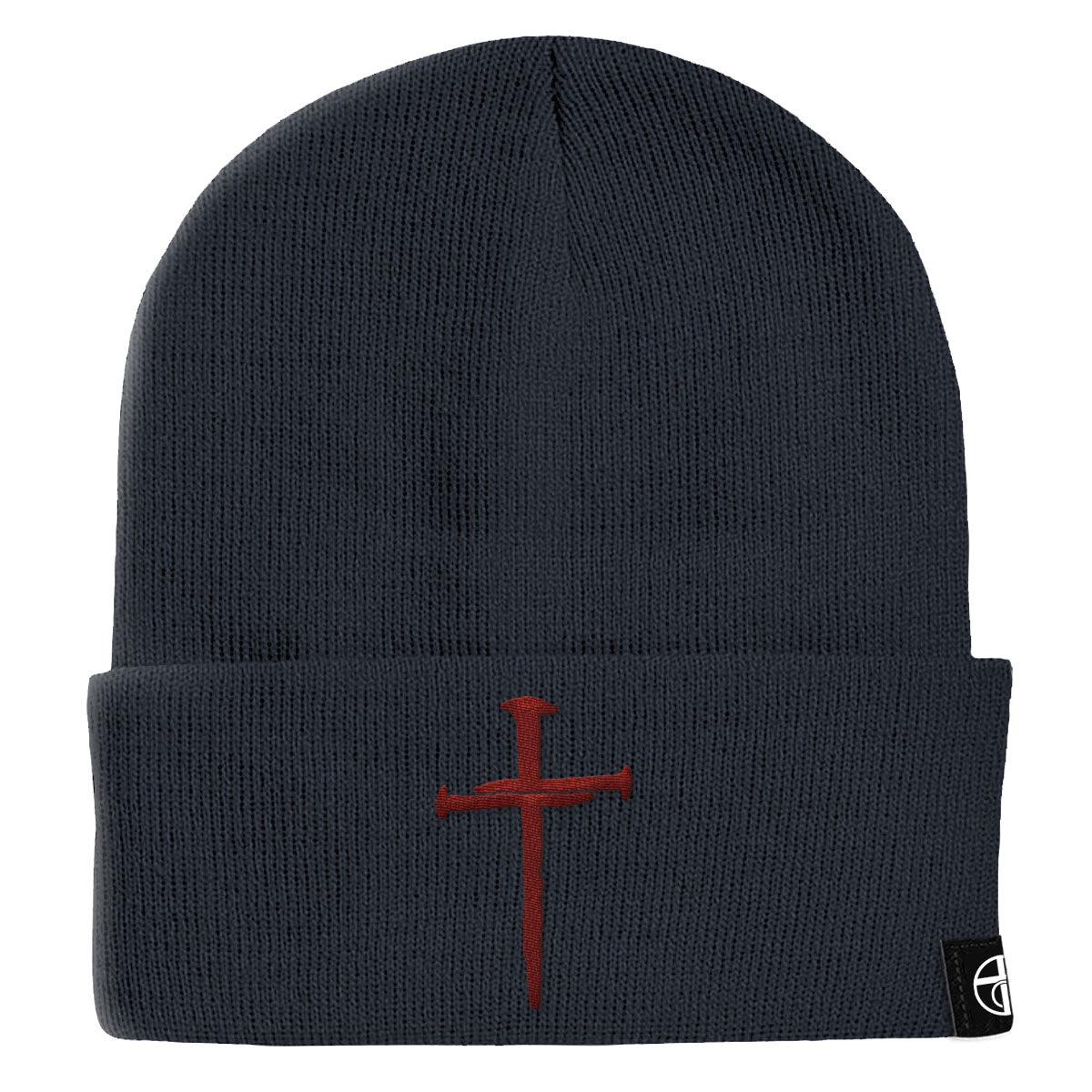 Nail Cross Maroon Beanies - Our True God