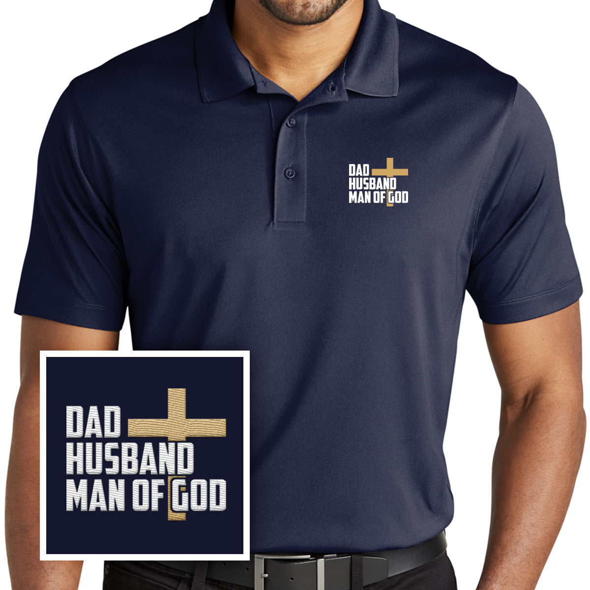 Dad, Husband, Man of God Performance Polo Shirt