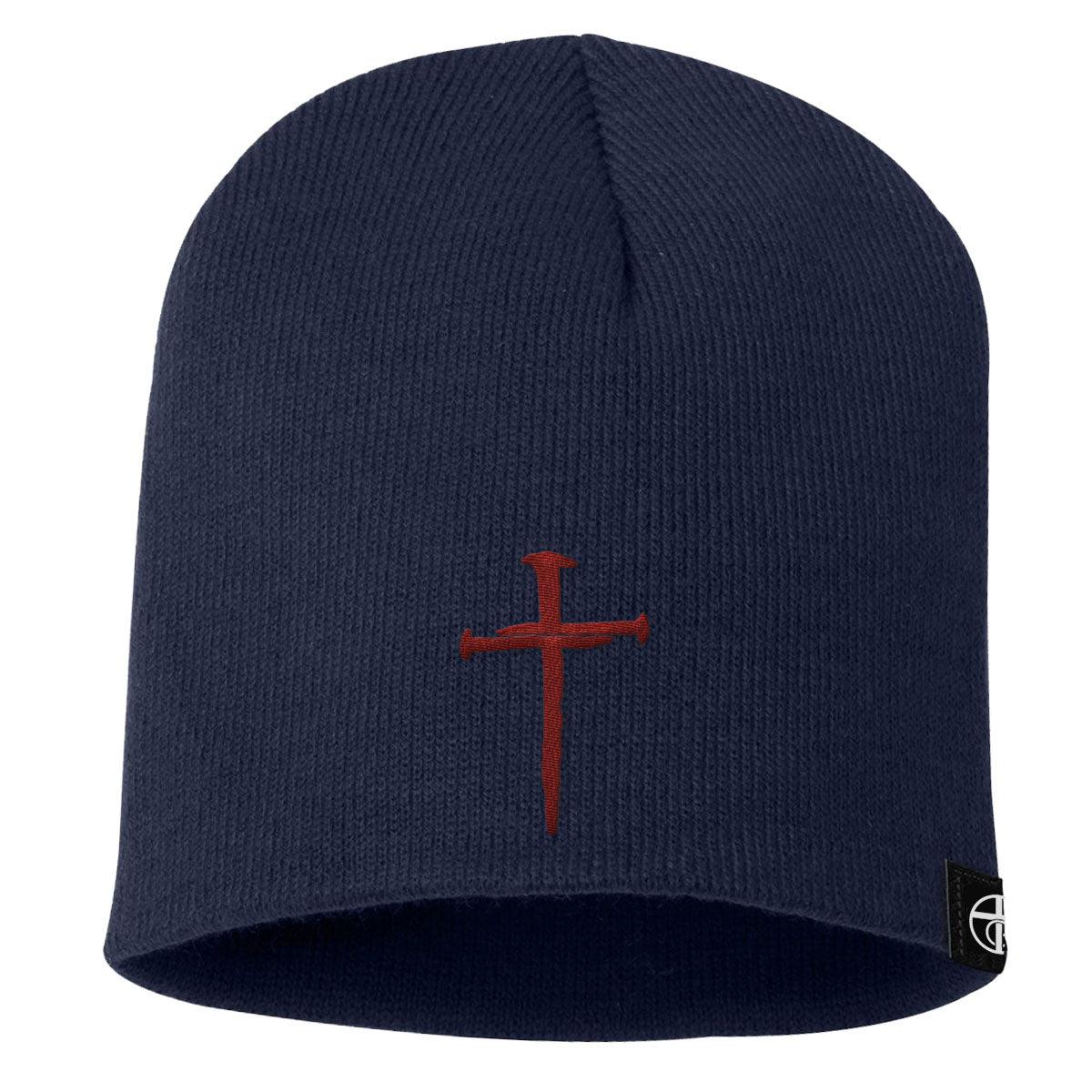 Nail Cross Maroon Beanies - Our True God