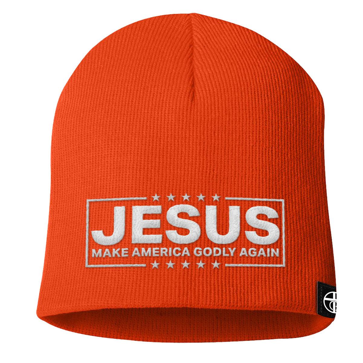 Jesus Make America Godly Again Beanies - Our True God