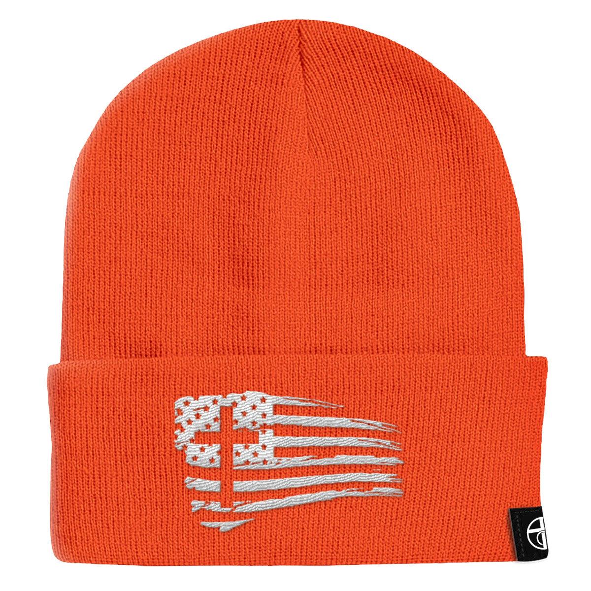 Tattered Flag Cross Beanies - Our True God