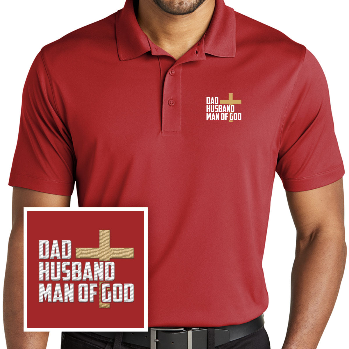 Dad, Husband, Man of God Performance Polo Shirt