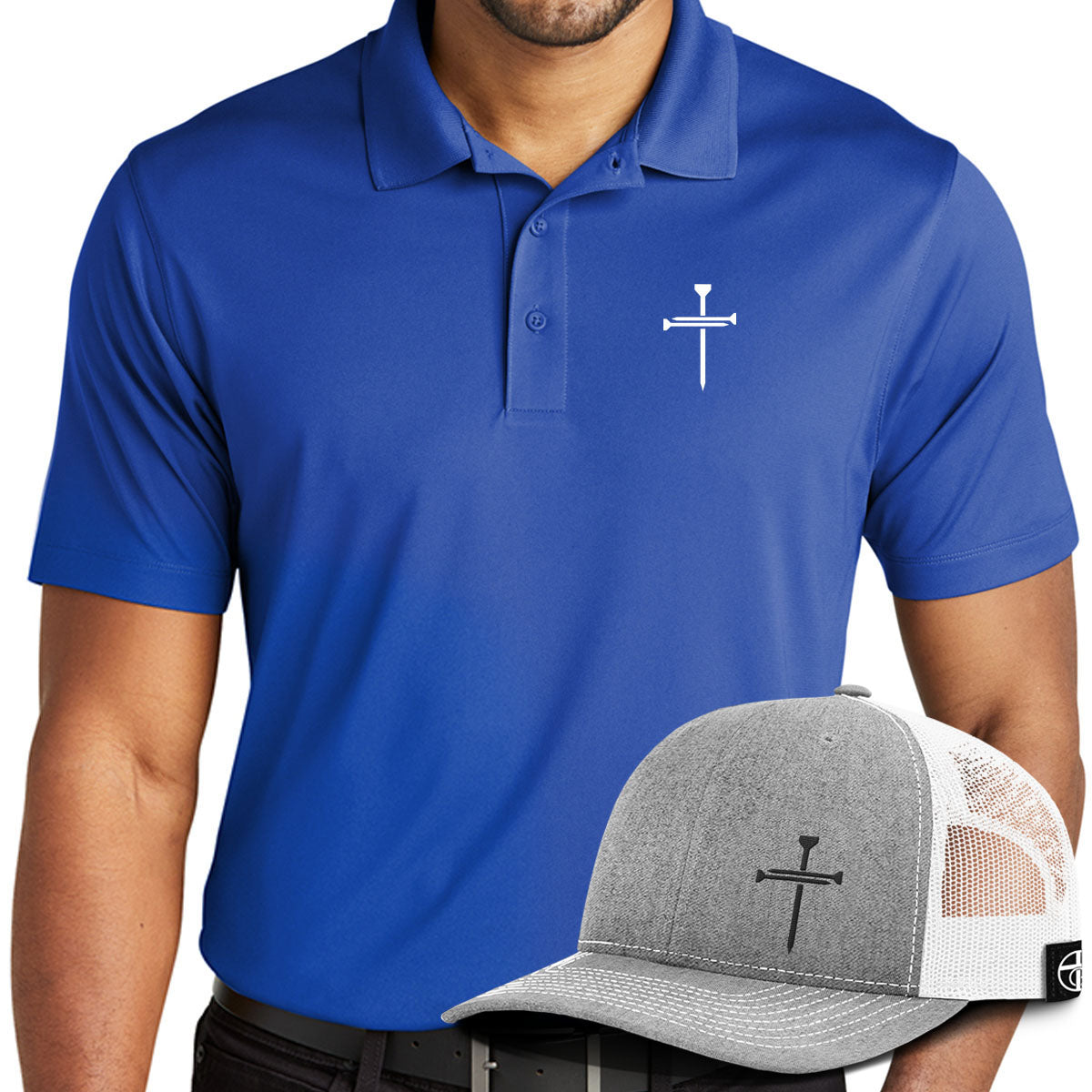 3 Nail Cross Performance Polo + Hat Bundle