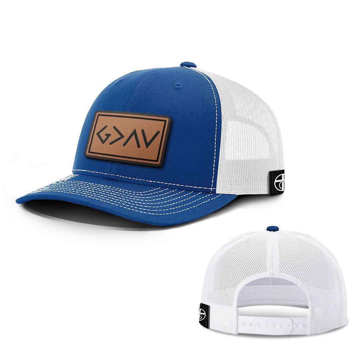 God is Greater Than High and Lows Leather Patch Hats - Our True God