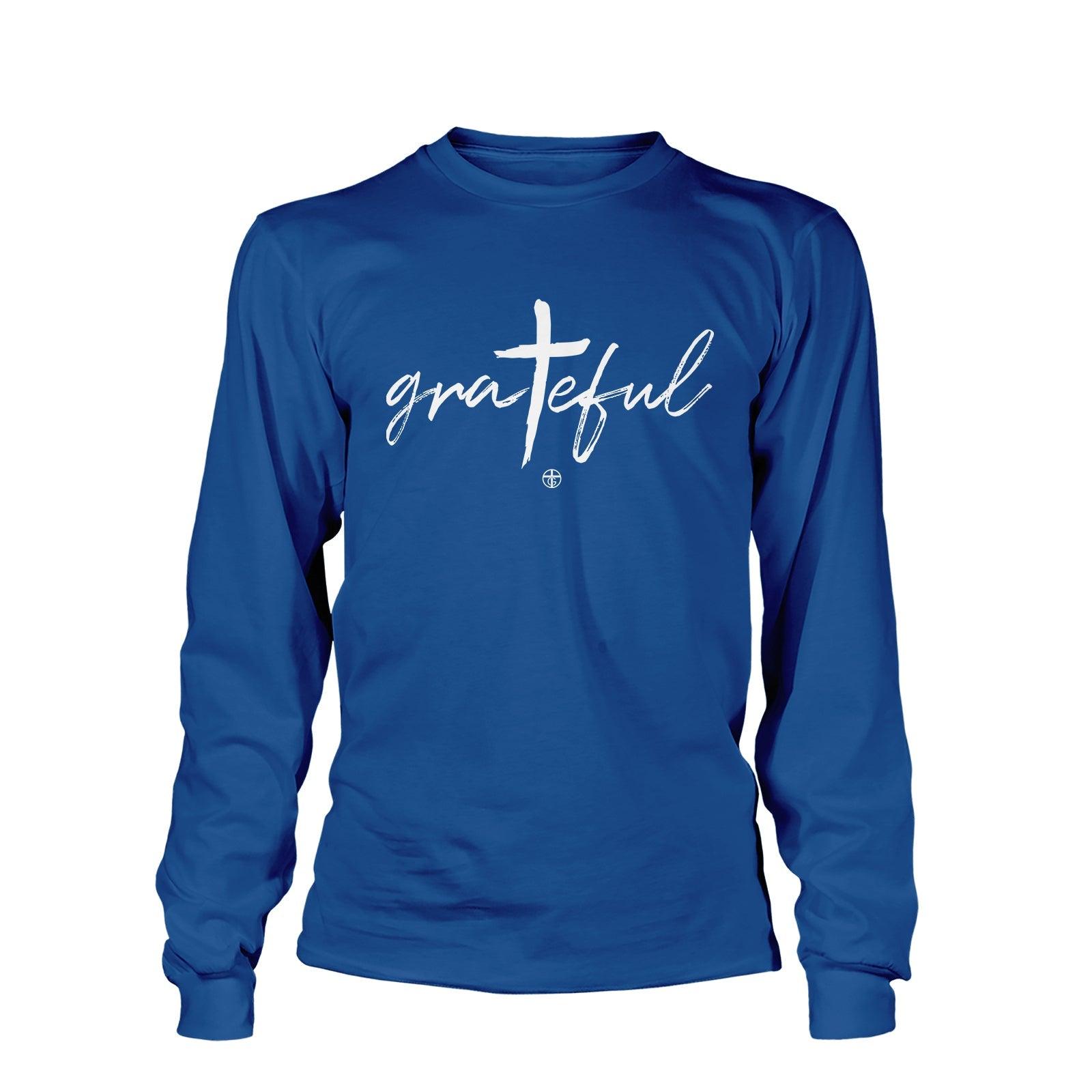 Grateful Cross Long Sleeve T-Shirt - Our True God