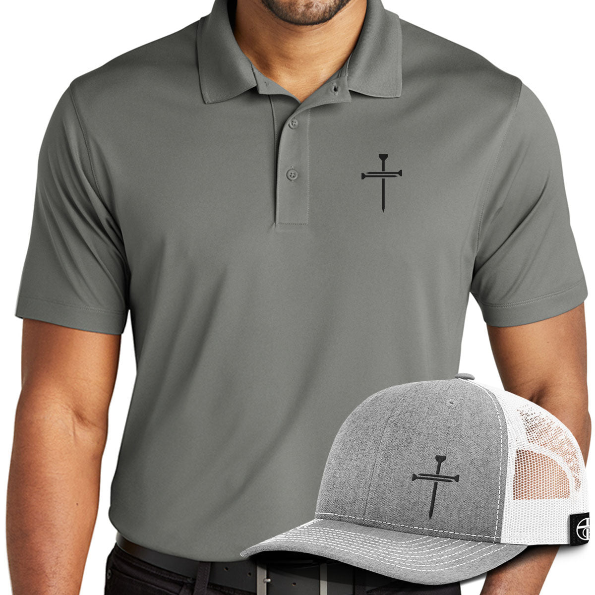 3 Nail Cross Performance Polo + Hat Bundle