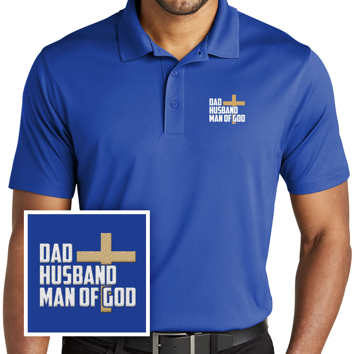 Dad, Husband, Man of God Performance Polo Shirt